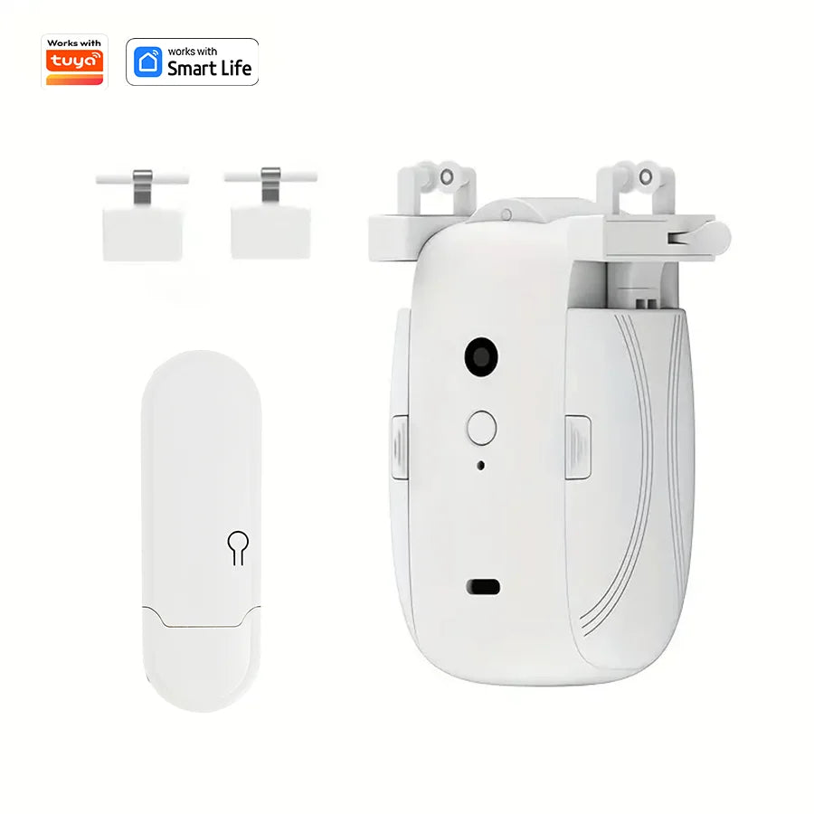 Smart Wi-Fi Curtain Robot with Wi-Fi Gateway, App Remote Control, Automatic Opening and Hand Pull Start, Compatible with Alexa (1 or 2 Pieces)