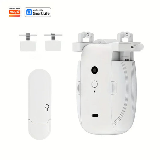 Smart Wi-Fi Curtain Robot with Wi-Fi Gateway, App Remote Control, Automatic Opening and Hand Pull Start, Compatible with Alexa (1 or 2 Pieces)