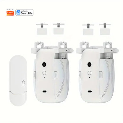 Smart Wi-Fi Curtain Robot with Wi-Fi Gateway, App Remote Control, Automatic Opening and Hand Pull Start, Compatible with Alexa (1 or 2 Pieces)